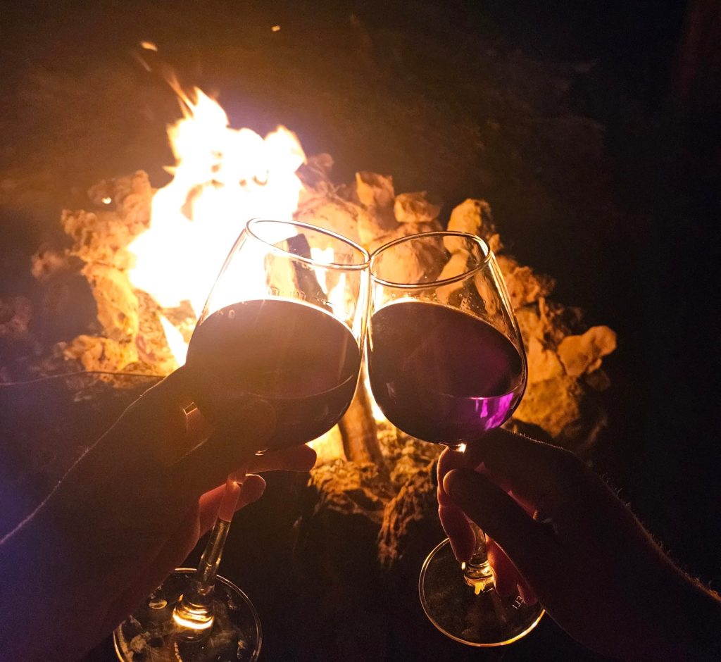 Wine cheers at fire at dispersed site