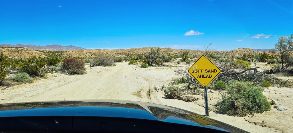 Soft sand road sign in Anza-Borrego Desert State Park
