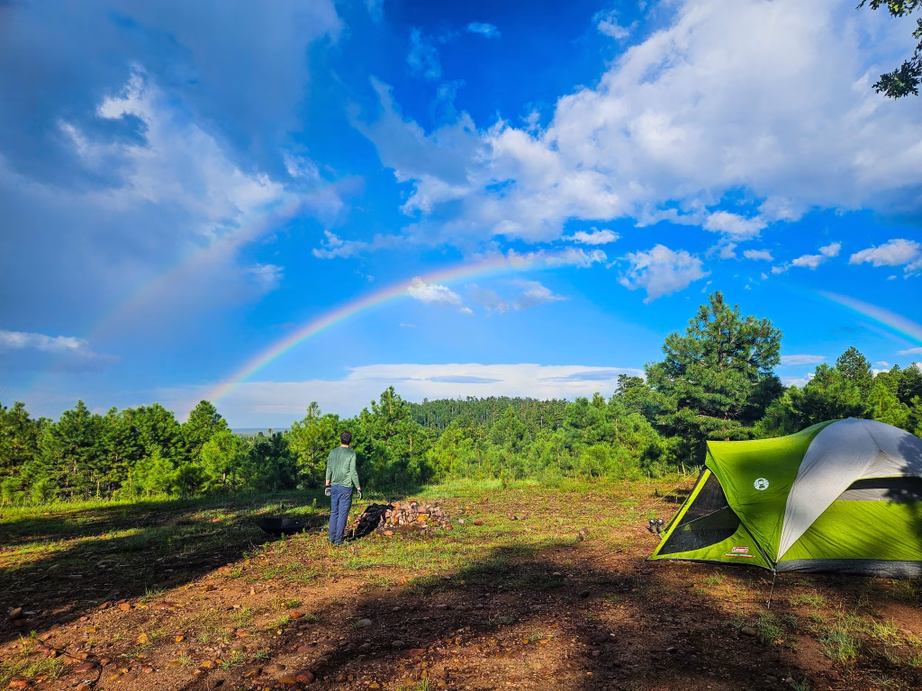 Rainbow over Mogollon Rim Camping Site